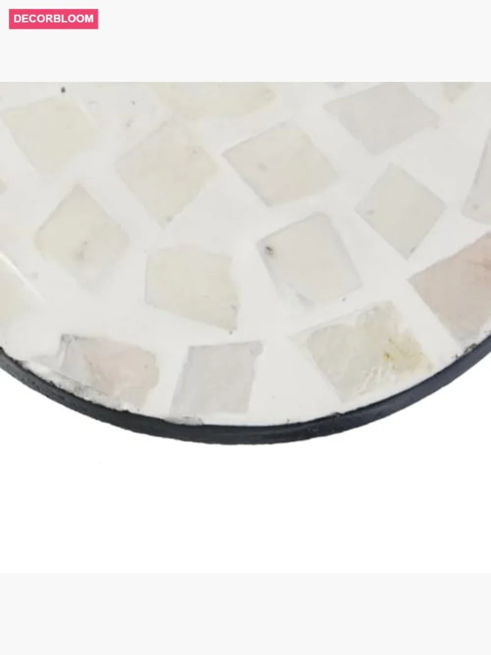Set of 4 Mother of Pearl Round Coasters Marble Home Decor